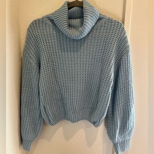 Baby blue knit turtleneck
